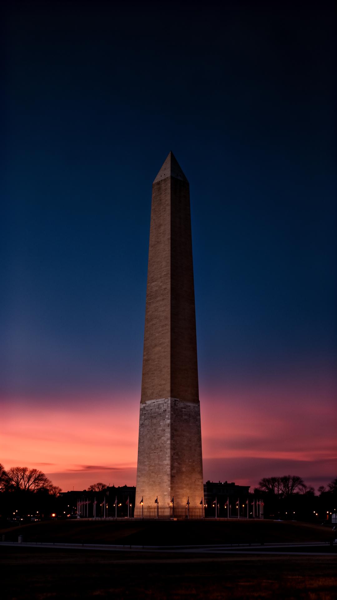 The Washington Monument at twilight